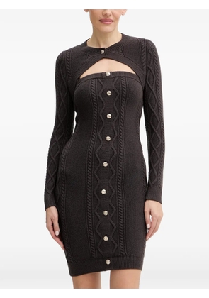 GUESS USA buttoned cable-knit dress set - Brown
