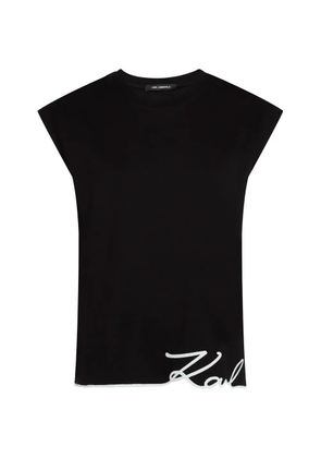 Karl Lagerfeld signature-hem tank top - Black