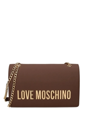 Love Moschino logo-plaque chain-strap cross body bag - Brown