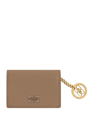 GANNI Bou chain-detail cardholder - Brown