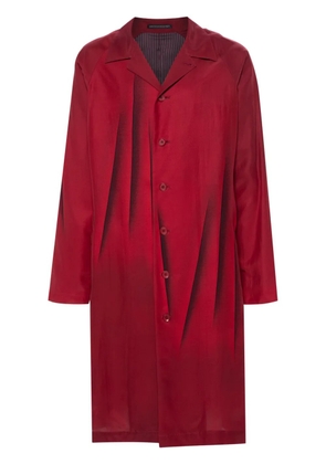 Yohji Yamamoto abstract-print silk coat - Red