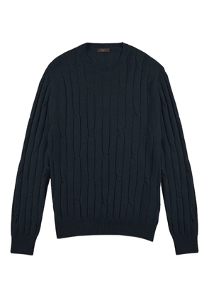 Zanone cable-knit crew-neck sweater - Blue