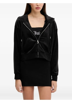 Juicy Couture hooded velour zip-up top - Black