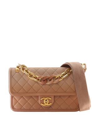 CHANEL Pre-Owned 2018-2019 Medium Quilted Caviar Sunset On The Sea Flap satchel - Brown