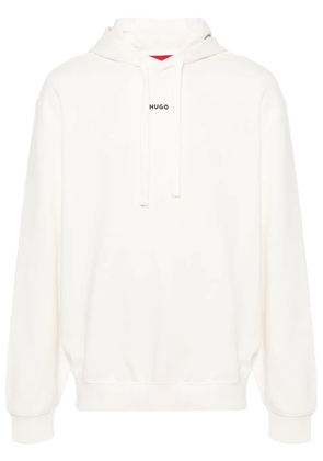 HUGO logo-print hoodie - Neutrals