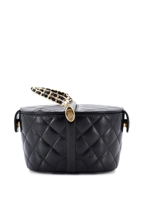 CHANEL Pre-Owned Double Sided Top Handle Vanity Bag Quilted Lambskin Mini satchel - Black