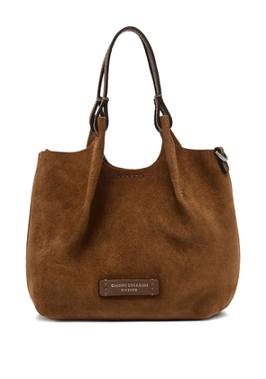 GIANNI CHIARINI Dua suede-leather shoulder bag - Brown