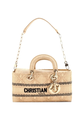 Christian Dior Pre-Owned Lady D-Joy Bag Cannage Embroidered Raffia Medium tote bag - Neutrals