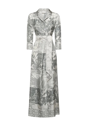 Pierre-Louis Mascia landscape-print maxi dress - Grey