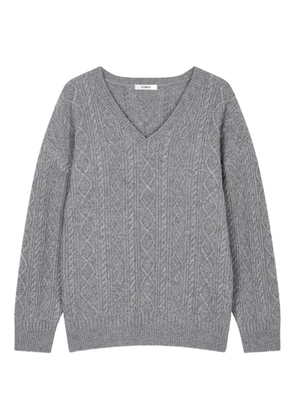 TOMBOY cable knit v-neck sweater - Grey