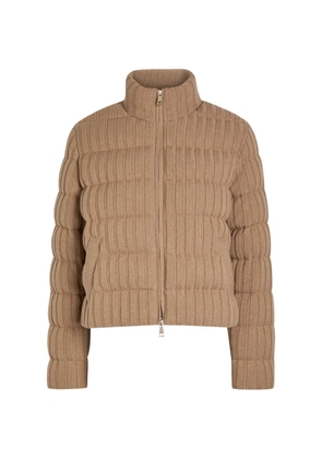 Moncler padded ribbed knit cardigan - Neutrals