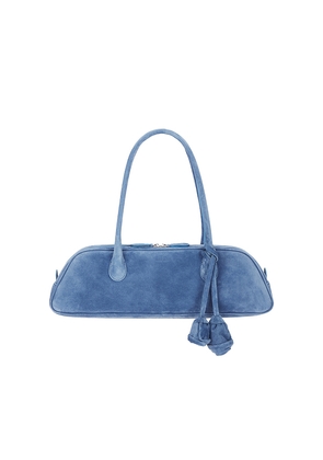 Magda Butrym Brigitte Trapeze Suede Bag in Blue.