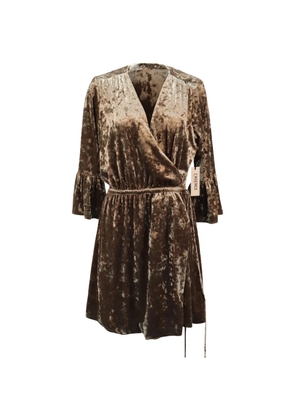 L'Agence Riley crushed velvet mini dress - Brown