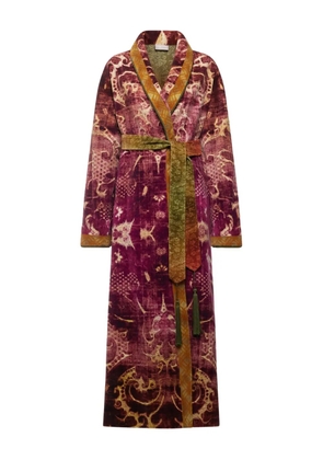 Pierre-Louis Mascia damask-print velvet robe - Purple