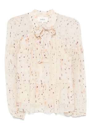 Ba&Sh Kamala bow-detailed printed blouse - Neutrals