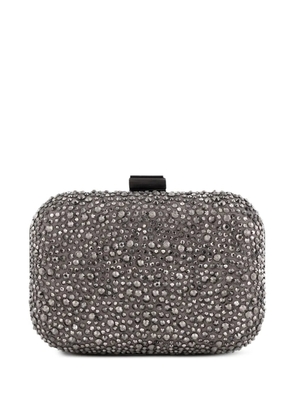 Gemy Maalouf crystal-embellished crepe clutch bag - Grey