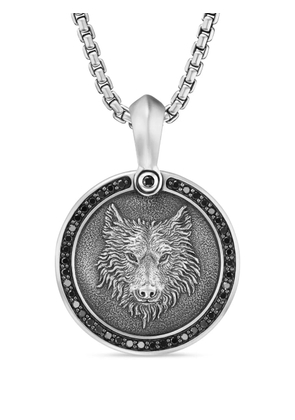 David Yurman sterling silver Petrvs Wolf diamond amulet (30.3mm)