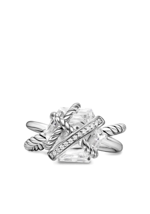 David Yurman sterling silver Cable Wrap diamond ring