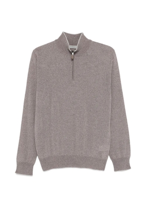 Canali zip high-neck knitwear - Brown