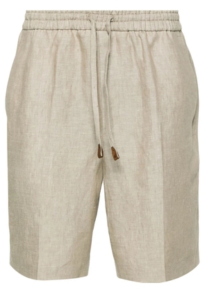 Brioni mid-rise linen bermuda shorts - Neutrals