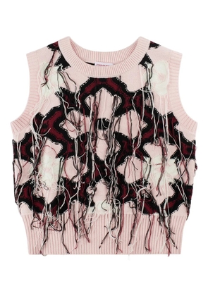Charles Jeffrey Loverboy Guddle fringed vest - Pink