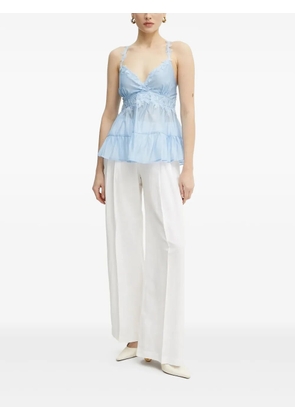 ERMANNO FIRENZE lace-trimmed tiered top - Blue