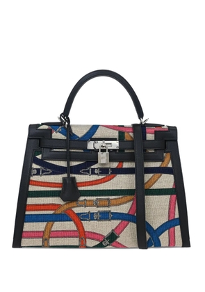 Hermès Pre-Owned 2017 Kelly 32 Toile De Camp Cavalcadour tote bag - Black