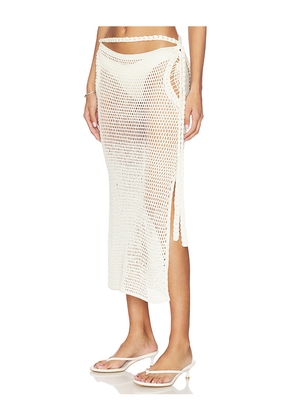 My Beachy Side Dune Hand-crocheted Maxi Skirt in Ivory. Size M. Also in S.