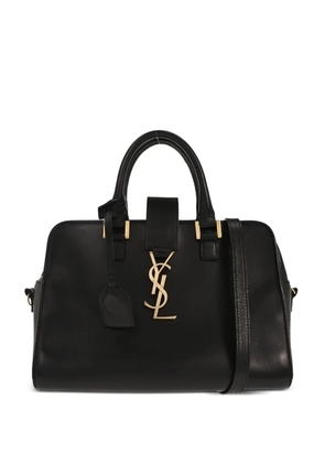 Saint Laurent Pre-Owned 2018 baby Cabas logo-plaque leather tote bag - Black