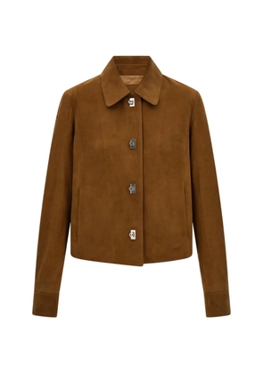 Ferragamo boxy nubuck jacket - Brown