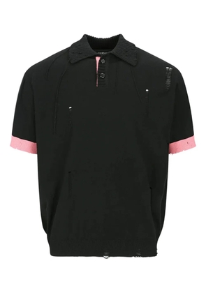 Andersson Bell Damaged short-sleeve polo shirt - Black
