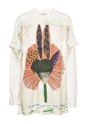 Henrik Vibskov feather-print long-sleeved T-shirt - White