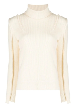R13 roll-neck ribbed-knit jumper - White