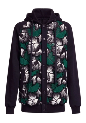 Elie Saab long-sleeve macramé hoodie - Black