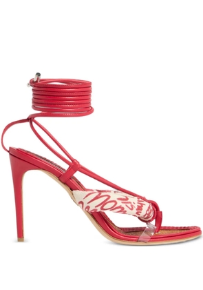 DSQUARED2 coiled hibiscus heeled sandals