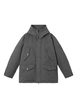 Stone Island diagonal-pocket hooded parka - Grey