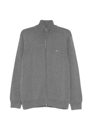 Gant zip-up cotton cardigan - Grey
