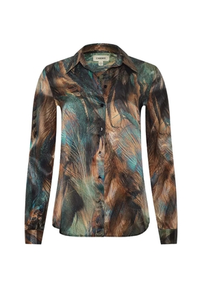 L'Agence Tyler silk long sleeve printed blouse - Brown