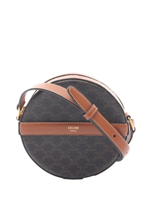 Celine Pre-Owned 2021-2026 Triomphe Coated Canvas Round Purse on Strap crossbody bag - Black