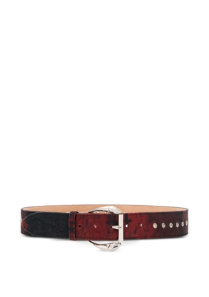 Roberto Cavalli garment-dyed studded belt - Red