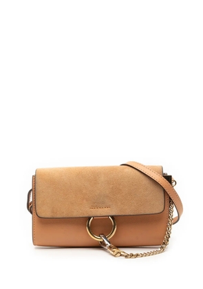 Chloé Pre-Owned 2015-2018 Mini Calfskin and Suede Faye Chain crossbody bag - Brown