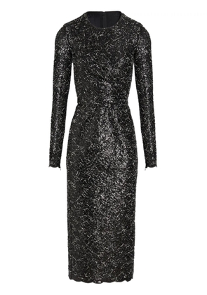 Giambattista Valli sequinned tweed midi dress - Black