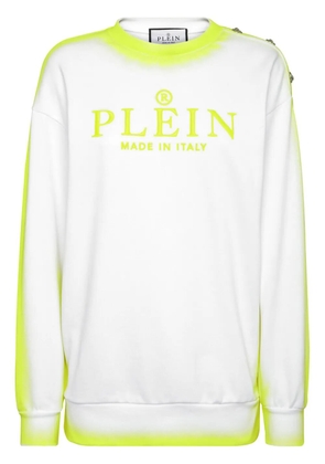 Philipp Plein logo-embroidered cotton sweatshirt - White