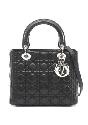 Christian Dior Pre-Owned 2010s Lady Dior cannage-leather tote bag - Black
