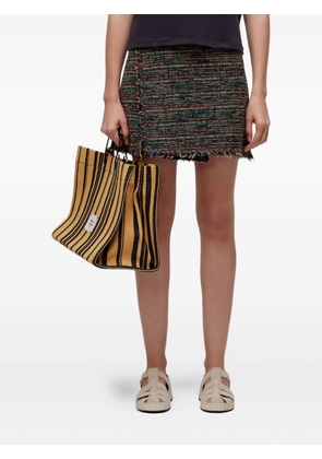Osklen tweed frayed-hem mini skirt - Black