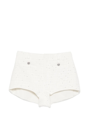 Alessandra Rich embellished-button mini shorts - White