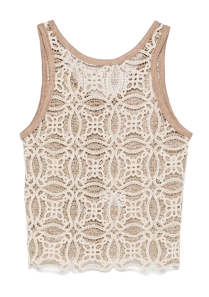 MOUTAKI crochet tank top - Neutrals