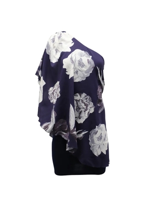 alice + olivia floral-print one-shoulder dress - Purple