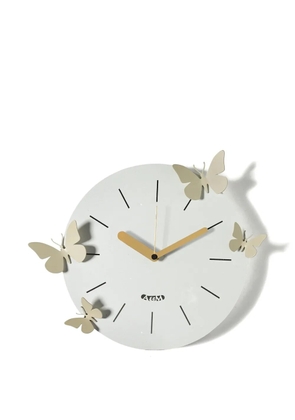 Arti & Mestieri butterfly-embellished wall clock - BIANCO