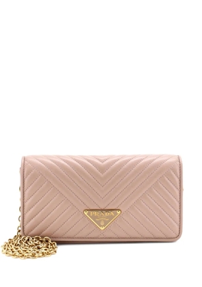 Prada Pre-Owned Wallet on Chain Diagramme Quilted Leather crossbody bag - Neutrals